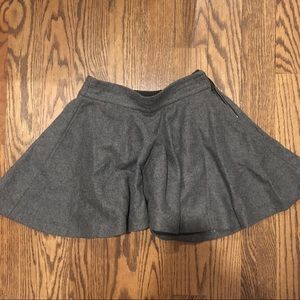 Zara Grey Wool Mini High Waisted Circle Skirt